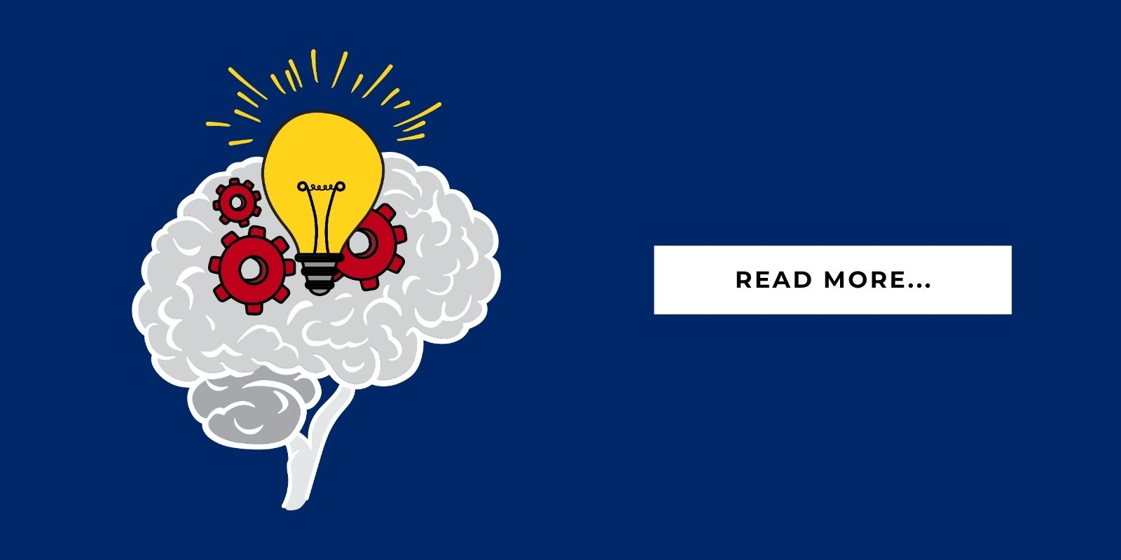 Blog Header Illustration of a brain and a light bulb and it says 'read more'